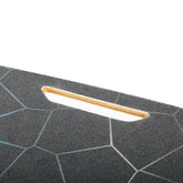 Close-up of black geometric textured surface with cutout, appears to be sturdy material