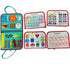 Colorful educational busy book with interactive activities, learning elements, and felt pieces