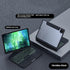 Obsidian black tablet case with detachable keyboard, 360-degree rotating screen, and hidden pen tray.