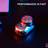 Metallic compact electric shaver with LED lighting on a dark surface, modern tech accessory