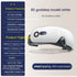 White electronic eye massager with control buttons, foldable design, and adjustable fit