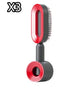 Modern red and black hairbrush attachment with oval vented design for styling tools