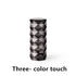 Geometric black and gray cylindrical lamp with three-color touch light feature