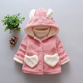 Pink fleece hooded kids&