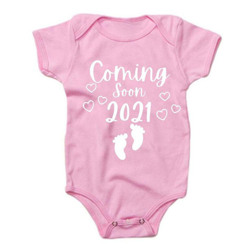 Letter Print Short-sleeved Romper Baby Triangle Romper