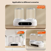 Compact twin-tub portable mini washing machine with digital controls, suitable for countertops or wash basins.