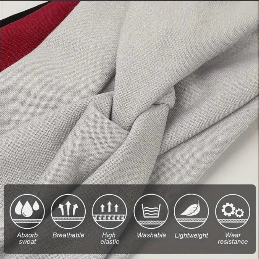 Close-up of light gray, breathable, high elastic streetwear fabric, showing absorbent, washable, lightweight material