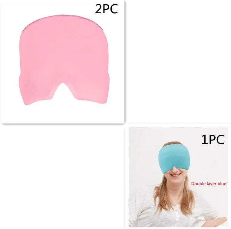 Soft pastel pink and blue oversized sleep masks, double-layer design, relaxed fit.