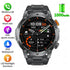 Rugged black and silver smartwatch with fitness tracking, waterproof design, large display, and sport modes