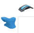 Blue and black ergonomic back stretchers and posture corrector, modern design, foam and plastic.