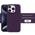 Dark purple leather flannel iPhone case with slim fit, modern protective design.