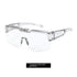 Futuristic oversized clear visor sunglasses with transparent plastic frame, unisex streetwear accessory