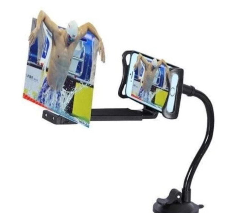 “Portable phone magnifier for enlarged HD video display”