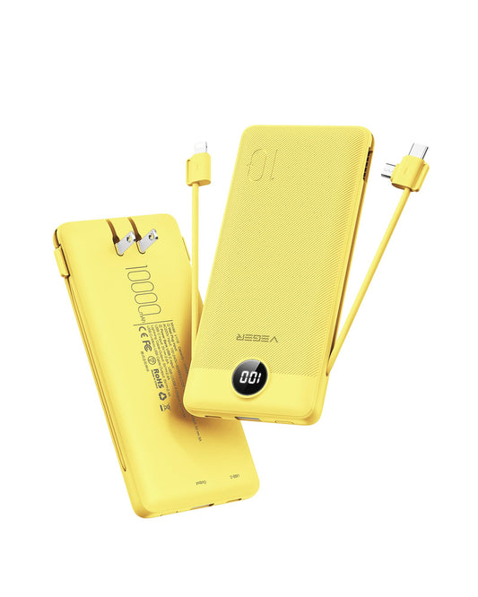 VEGER Portable Charger with Built in Cables