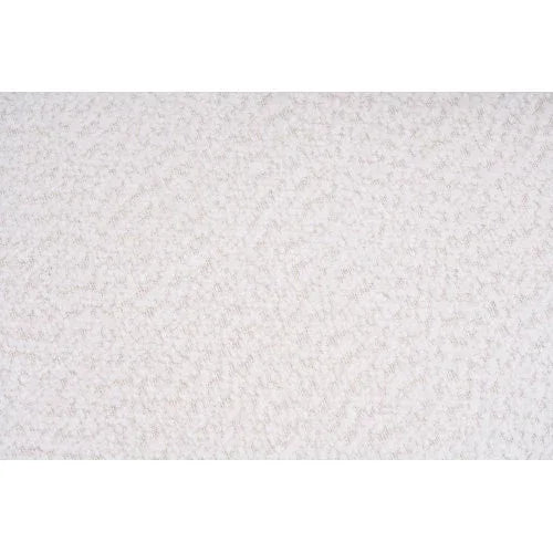 White textured fleece fabric with soft, fluffy, and cozy surface, ideal for streetwear