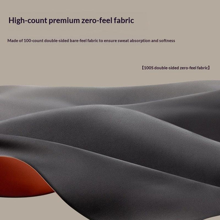 Close-up of smooth, dark gray double-sided fabric with soft, breathable, sweat-absorbing texture.
