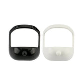 Black and white plastic accessory covers with modern, minimalist design and smooth finish