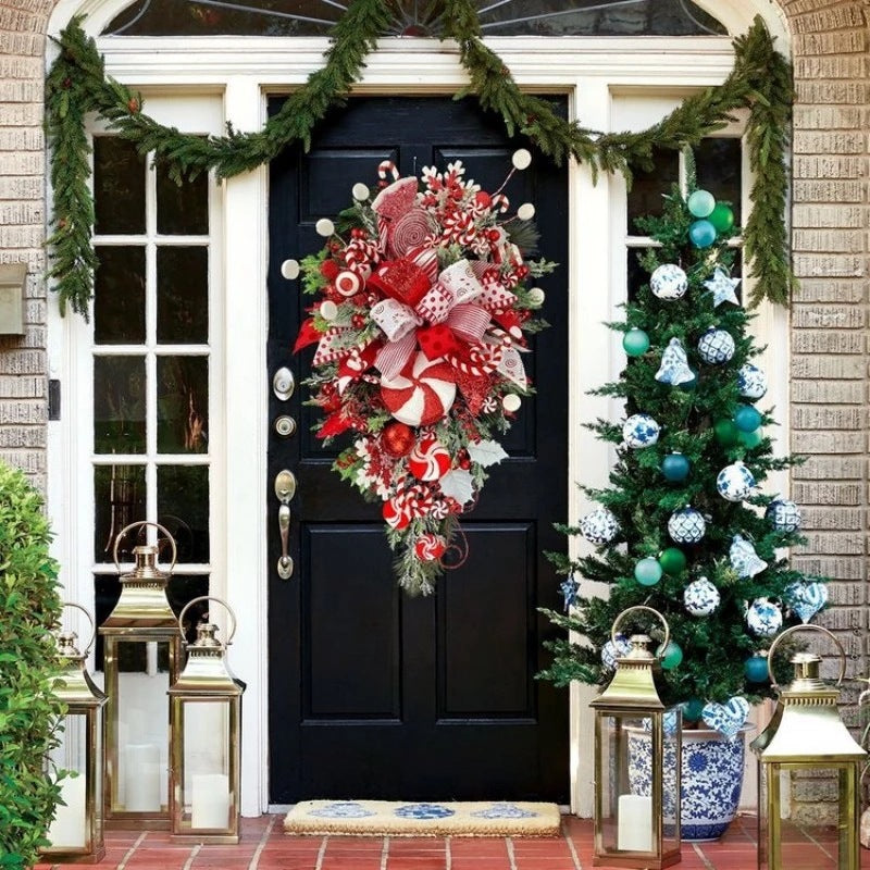 Christmas Upside Down Tree Door Wall Decoration - Candy Design Holiday Decor