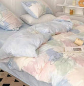 Gradient color bed cotton four-piece bedding set with soft pastel hues and stylish design