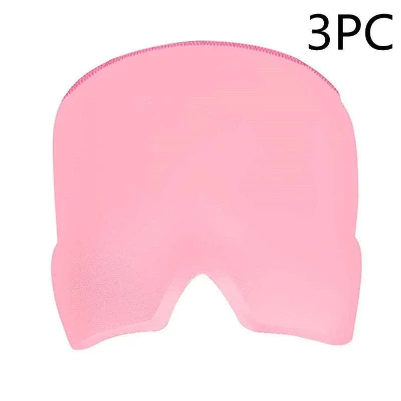 Set of three light pink stretch fabric balaclavas, minimalist seamless design