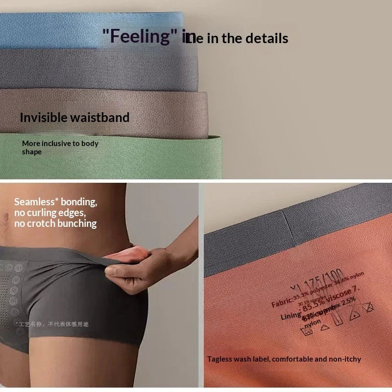 Seamless women’s underwear in muted colors, soft stretchy fabric, invisible waistband, comfortable fit.