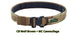 Tactical belt in wolf brown and multicam camouflage, durable nylon, adjustable fit
