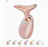 Rose gold facial massager with LED light, ergonomic handle, multiple vibration settings