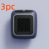 Compact black and gray portable air purifier with digital display, honeycomb front design