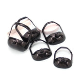 Set of black glossy plastic bag handles with simple modern design on white background