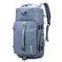 Modern light blue backpack with adjustable straps, durable fabric, and sleek minimalist design