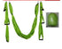 Green nylon aerial yoga hammock with handles, compact storage bag included