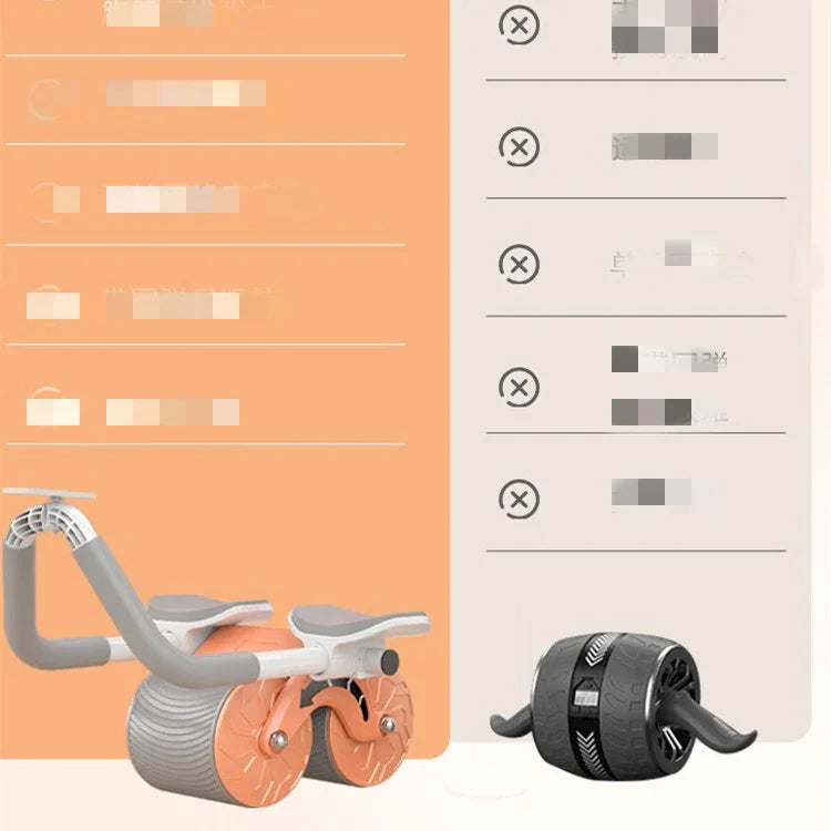 Futuristic orange and gray exercise bike with dual wheels, ergonomic design, home gym setting