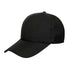 Black cotton baseball cap with curved brim, minimalist streetwear style.