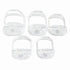 Set of five clear plastic protective covers for watch or gadget buttons, transparent finish