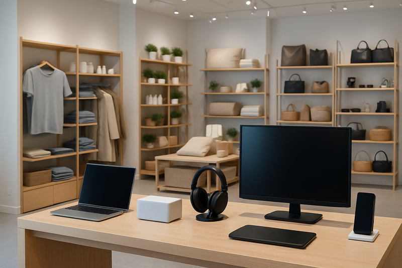 product in the back representing a e commerce store