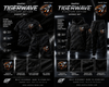 Black TigerWave signature edition men's shorts with elastic waistband, tiger logo, camouflage pattern, made of breathable cotton fabric