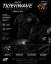 Black TigerWave signature edition men's t-shirt with tiger logo, bold tiger pattern, made of 100% cotton, casual streetwear style